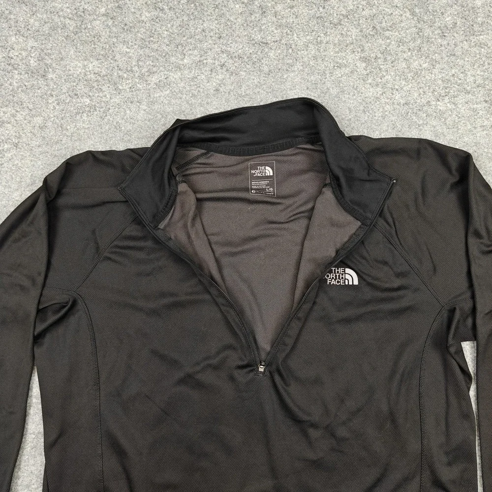 The North Face Pullover Mens Large Black‎ 1/4 Zip Long Sleeve Running FlashDry